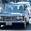東京・品川に集結したダットサンなどの旧車45台。午後には街をパレード走行した。