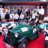 東京・品川に集結したダットサンなどの旧車45台。午後には街をパレード走行した。