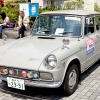 東京・品川に集結したダットサンなどの旧車45台。午後には街をパレード走行した。