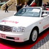 東京・品川に集結したダットサンなどの旧車45台。午後には街をパレード走行した。