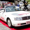 東京・品川に集結したダットサンなどの旧車45台。午後には街をパレード走行した。