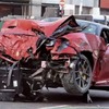 シンガポールで事故を起したフェラーリ599GTO（動画キャプチャー）