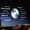 アップルの開発者向けイベントWWDC 2012（Apple World Wide Developpers Conference 2012）の基調講演、iOS 6のプレゼンテーションの様子。