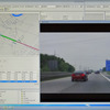 右側は動画映像で、それと同期して位置情報が左側の画面に表示される