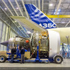 A350 XWBへのトレントXWBエンジン取り付け作業