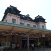 1914年に建造された門司港駅の駅舎。現在は改修工事中で、仮駅舎での営業となっている。