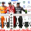左から2位のキンボール、優勝ディクソン、3位フランキッティ。写真：IndyCar