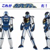 山陽新幹線の公式キャラクター「カンセンジャー」。非常停止ボタンの告知キャンペーンに登場する。