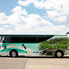 全但バスが7月10日から運行を開始した「ミシュラン・グリーンライナー号」。城崎大阪線で運用されている。