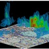 高精度３次元観測映像のイメージ（2013年7月6日、兵庫県西宮市西宮浜での観測結果）