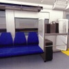 空港アクセス鉄道の特性を考慮し、スーツケース置き場も充実させる。