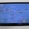 駅員が使用するタブレット端末の画面イメージ。列車の走行位置などが確認できるようにする。