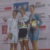 UCIトラック・ワールドカップ女子オムニウムで勝利したサラ・ハマー
