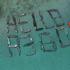 ボートで象られたモーリシャス島の「ハローA380」歓迎メッセージ