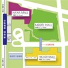樟葉駅周辺の平面図。新しいKUZUHA MALLは本館ハナノモール・本館ミドリノモール・南間ヒカリノモールの3ゾーンで構成される。