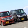 ダイハツ タントカスタム（左）とホンダ N-BOX＋カスタム