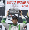 3位で表彰台に登壇したムニョス。写真：Honda