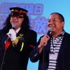 鉄道系ブースである「超鉄道縁日」は向谷実さん(右)プロデュース。左は車掌DJこと、野月貴弘さん。