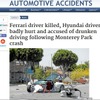 米国で起きたフェラーリ458イタリアとヒュンダイ車の事故の様子を伝える『pasadenastarnews』