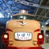 鉄道博物館1階のヒストリーゾーンで展示保存されているクハ481-26。初期のクハ481形は先頭部がボンネット形状になっている。