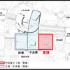 渋谷駅街区開発計画の位置図。東棟の工事が8月から本格的に始まる。