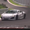 独ニュルブルクリンクでテスト走行をおこなうホンダ次期NSXのプロトタイプ（Youtubeスクリーンショット）