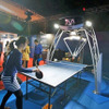 オムロンのラリー継続「卓球ロボット」の展示イメージ