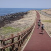 海沿いには、距離は短いもののサイクリング道路が延びる（撮影：にわサイクリングツアーズ）