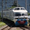 河口湖駅では2000系や6000系による洗車機通過体験などが行われる。写真は2000系。