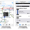 多言語表示に対応した「NAVITIME Transit」の画面イメージ。10カ国語に対応しており、スマホに言語設定にあわせて表示される。