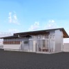 来年1月17日から使用を開始する川島駅の新駅舎のイメージ。待合室のガラス窓を広くとる。