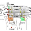 2月21日以降の甲子園駅。上り線降車専用ホームを廃止し、上り線ホームの幅を広げる。