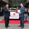 日本赤十字社で行われた贈呈式の模様