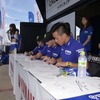 ヤマハブースにてワークスライダーサイン会。