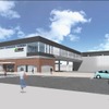 橋上化される鹿島台駅の外観イメージ。