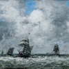ウジェーヌ・ブーダン 《海洋の帆船》 1873年 ポーラ美術館蔵