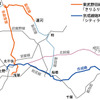 東武野田線直通特急「きりふり267号」と京成臨時特急「シティライナー81号・82号」のルートイメージ