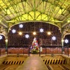 電飾が施された八瀬比叡山口駅。来年1月末まで点灯する。