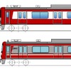 2007年から導入されている車両は一部無塗装としたステンレス車体（下）だが、1800番台は赤白のフィルムで全体を装飾（上）。従来のアルミ車のイメージに近づける。