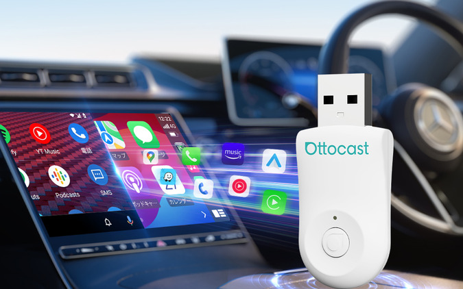 車内すっきり！ ワンタッチでCarPlayがワイヤレスに、「OTTOCAST MINI」発売 画像