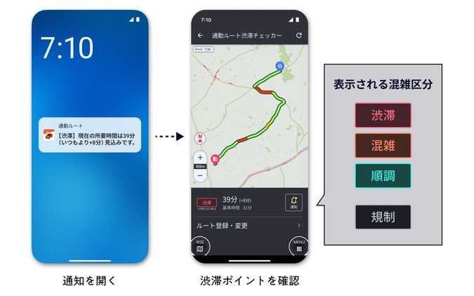 auカーナビ、通勤ルートの渋滞を事前通知する新機能を追加…iOS版から提供開始 画像