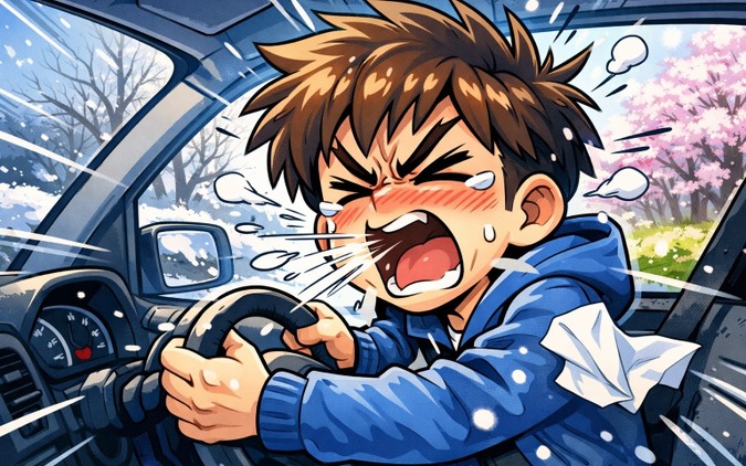 くしゃみ1発、7mの闇？…花粉症・アレルギー症状で運転に支障　東海クラリオン調査 画像