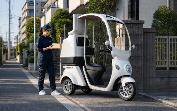 三輪電動バイク『EVデリバリー』がマイナーチェンジ、全長10cm延長で走行安定性を強化…59万9500円から 画像