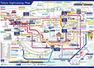 訪日客向け観光マップ「Tokyo Sightseeing Map」のイメージ（表面）。10月から配布される。