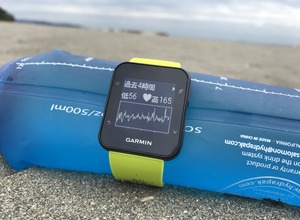 心拍の4時間の推移をグラフ化する。モノクロだがこのあたりの表示はトップモデルと変わらない