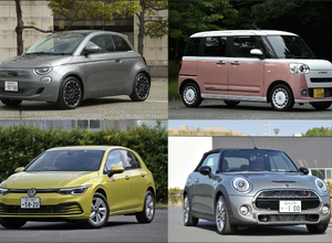 フィアット 500e、ダイハツ ムーヴキャンバス、VW ゴルフ、MINI       クーパーS コンバーチブル