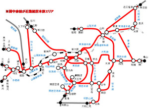 デジタルマップの沿線図