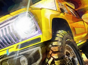 ジープのカスタムコンセプトのティザースケッチ