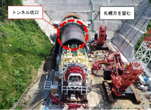 2021年8月に掘削が開始される前の羊蹄トンネル有島工区坑口。