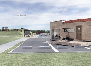 飛行機が眺められる絶好のスポット「ひこうきの丘」（芝山町）に期間限定でトレーラーハウスを設置（イメージ）